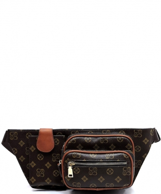 Monogrammed Fanny Packs CS1480 BROWN/TAN/BLACK